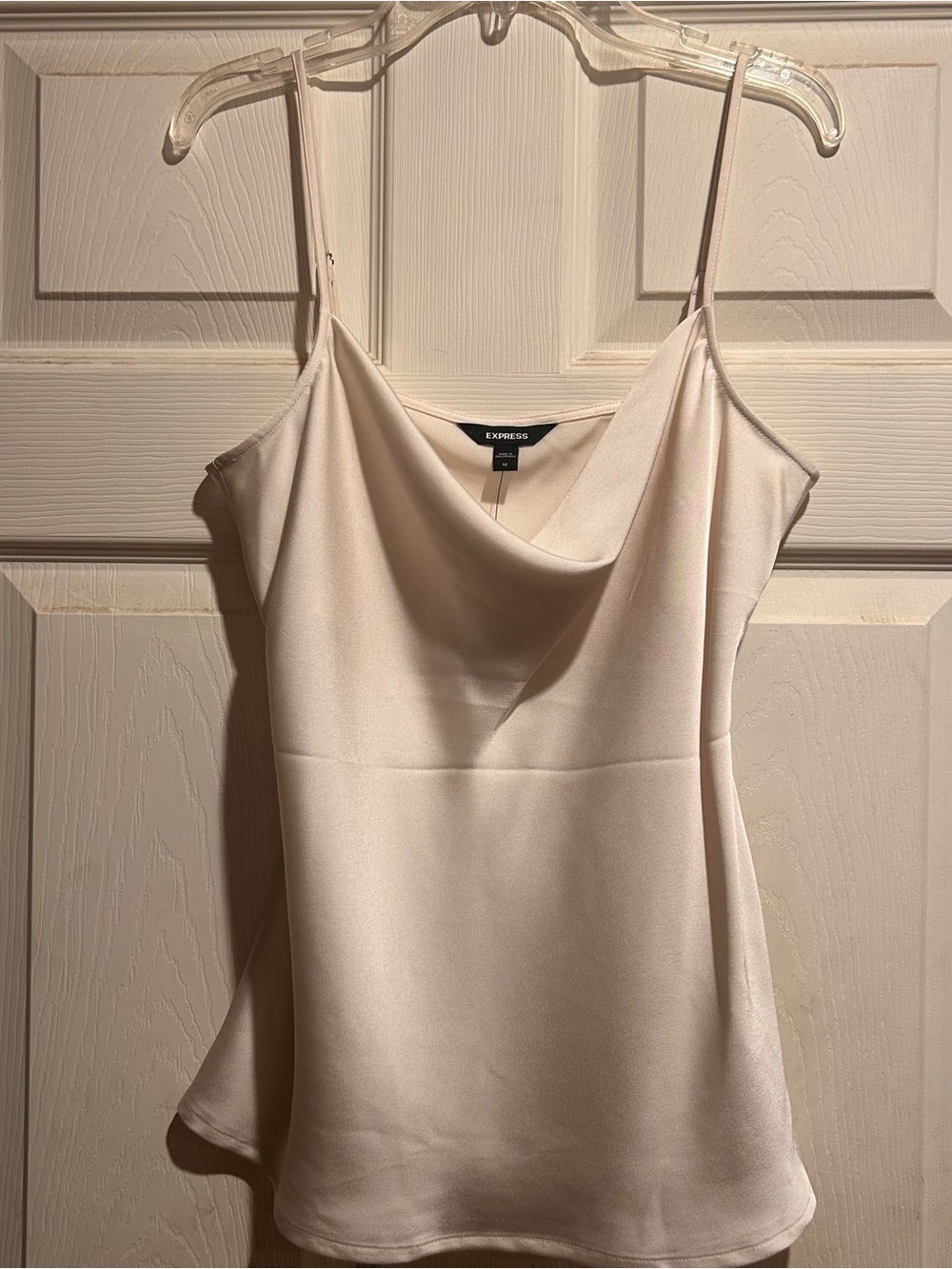EXPRESS Cream Satin Cowl-Neck Camisole - Picture 2 of 3